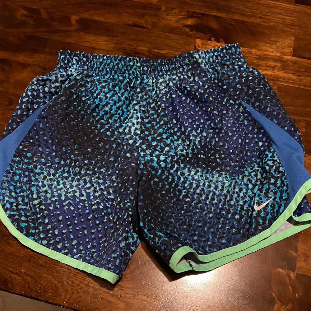 Blue and Green Nike shorts